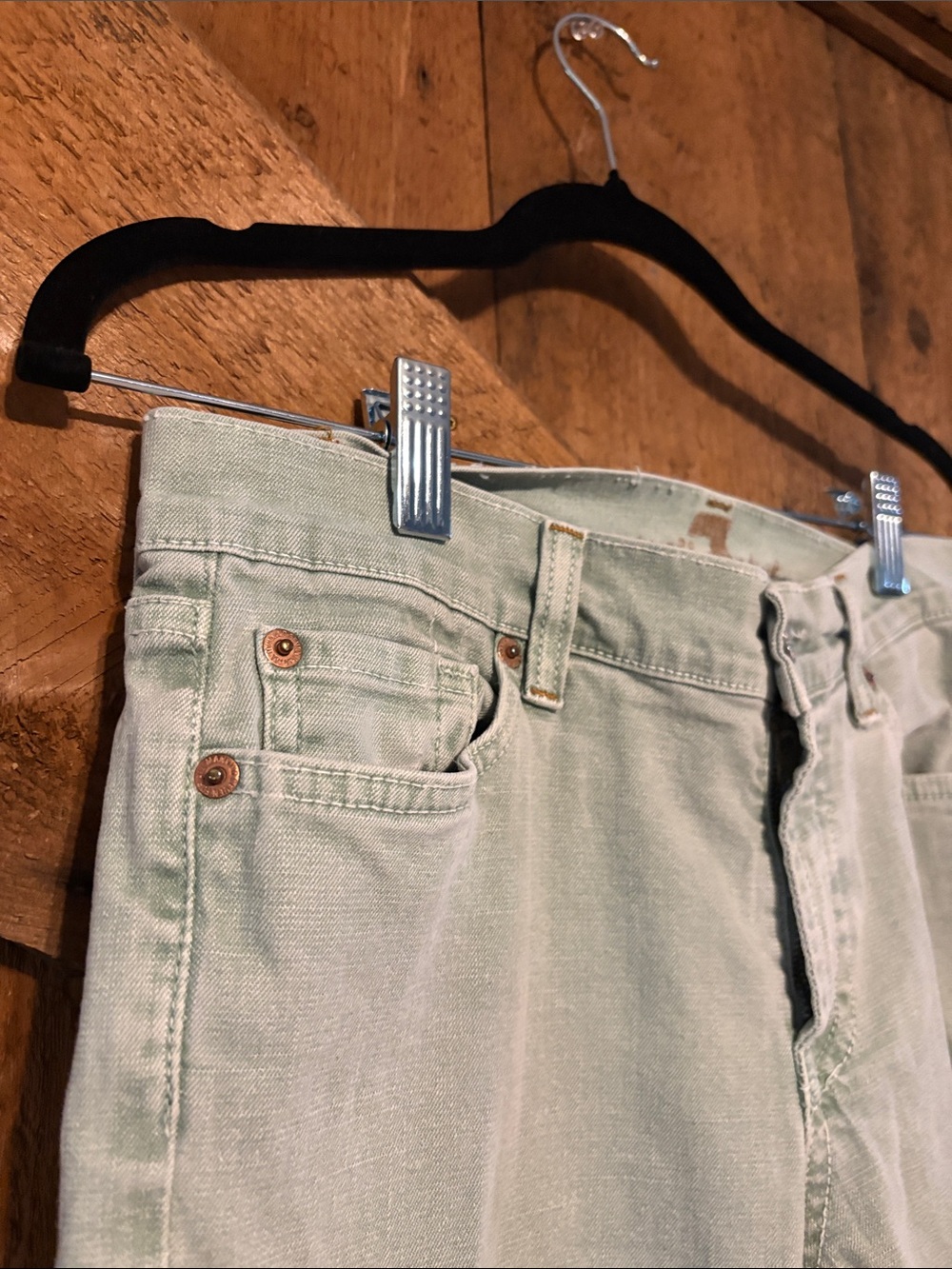 7 For All Mankind Womens 28 Light Mint Green Mid Rise Bootcut Jeans USA - Picture 3 of 10